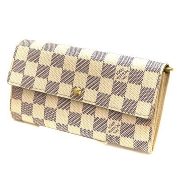 Louis Vuitton Portefeuille Sarah Long Wallet Damier Canvas Azur White - Picture 1 of 6